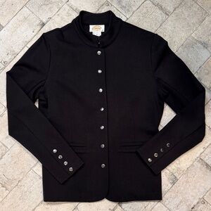 Pendleton Black Women's knit Blazer with Silver Buttons